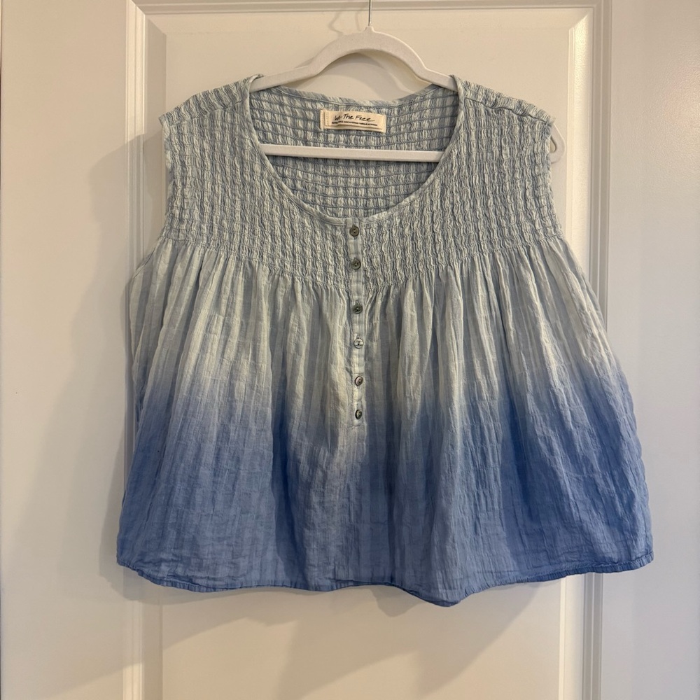 Free People-We the Free -Little Bit of Something Ombré Blouse-Boho Beach